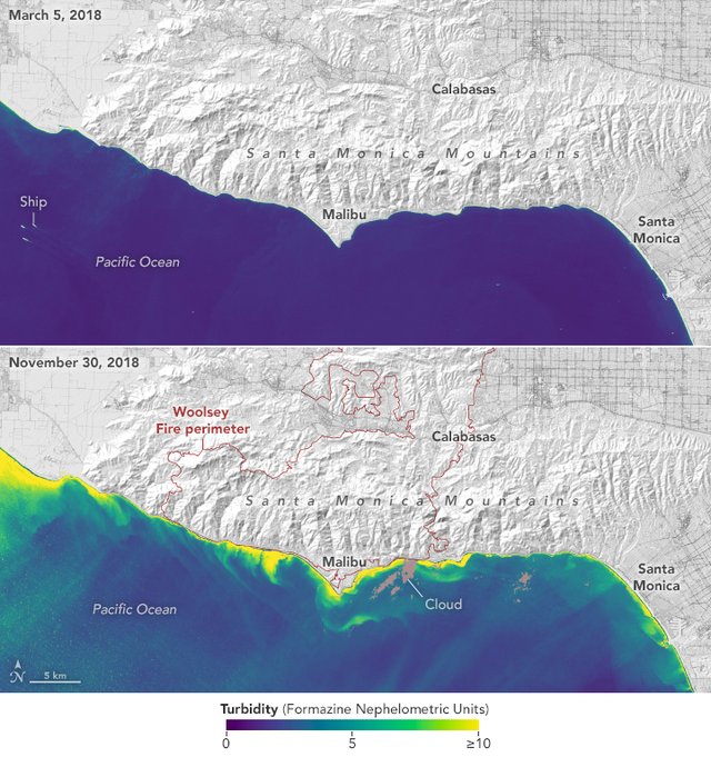 California Fire Led to Spike in Bacteria, Cloudiness in Coastal Waters