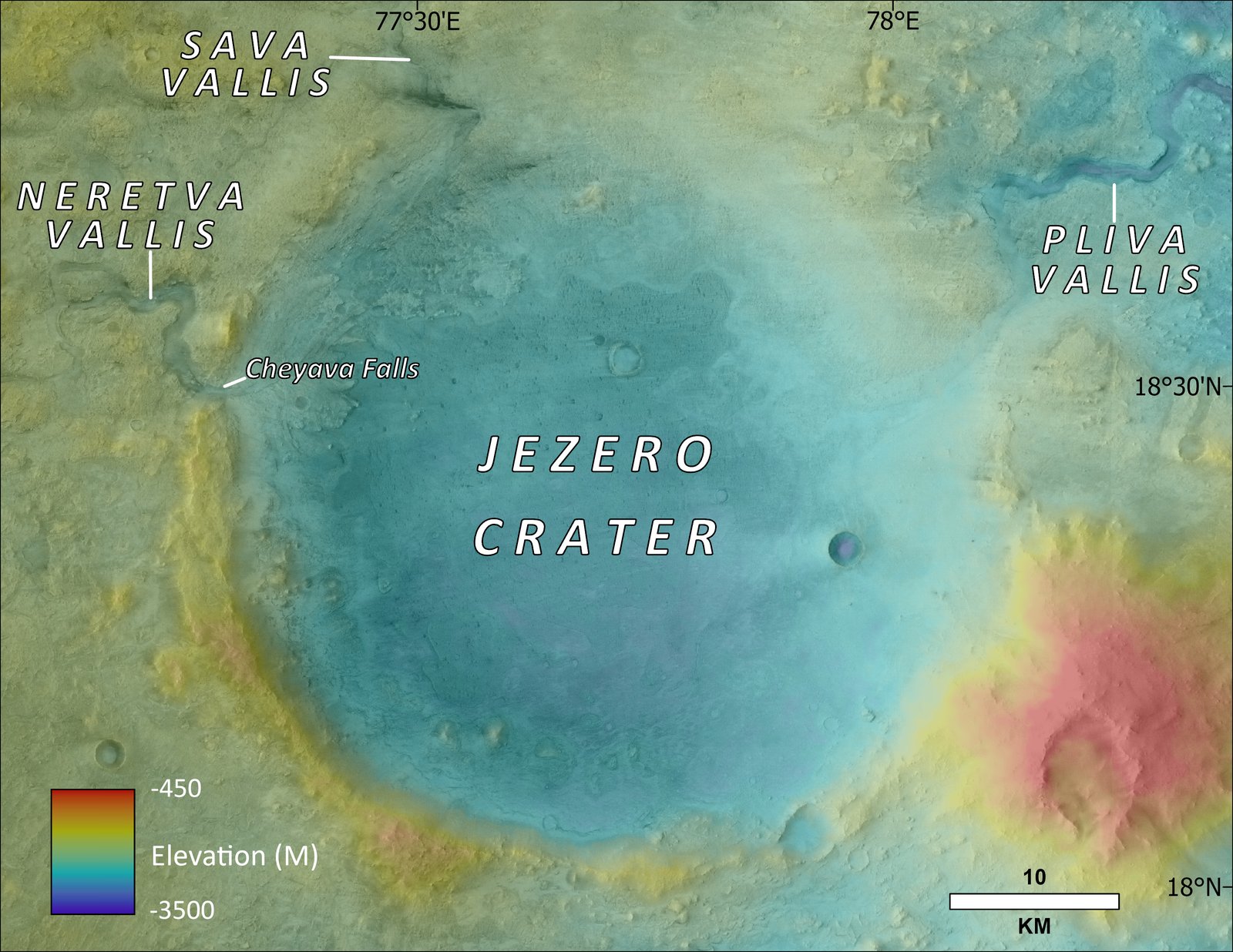 Map of Mars’ Jezero Crater | NASA Jet Propulsion Laboratory (JPL)
