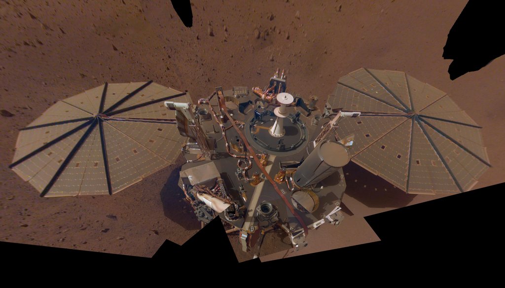 NASA’s InSight took this selfie in 2019 using a camera on its robotic arm.