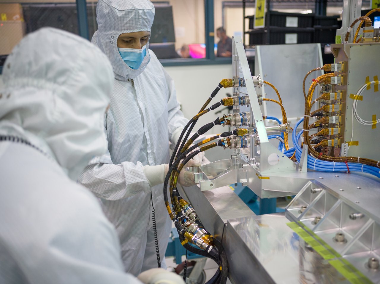 Engineers Assemble Electronics Layer on Roman Coronagraph Instrument