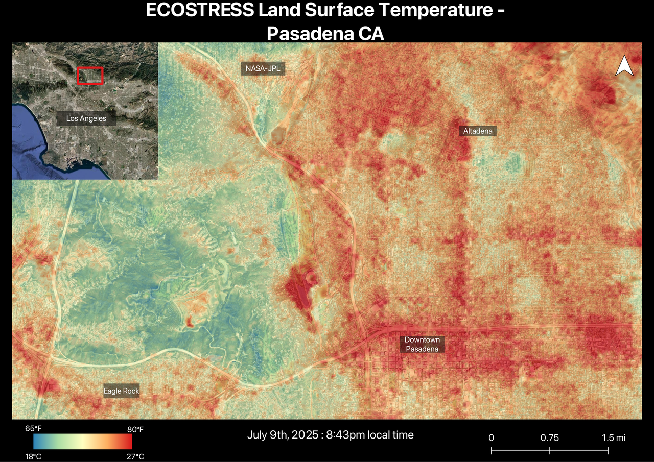 NASA's ECOSTRESS Captures Short-Lived Heat Wave in L.A. Area | NASA Jet ...