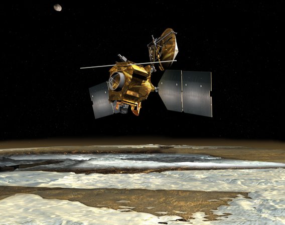 Mars Reconnaissance Orbiter over Pole (Artist's Concept)