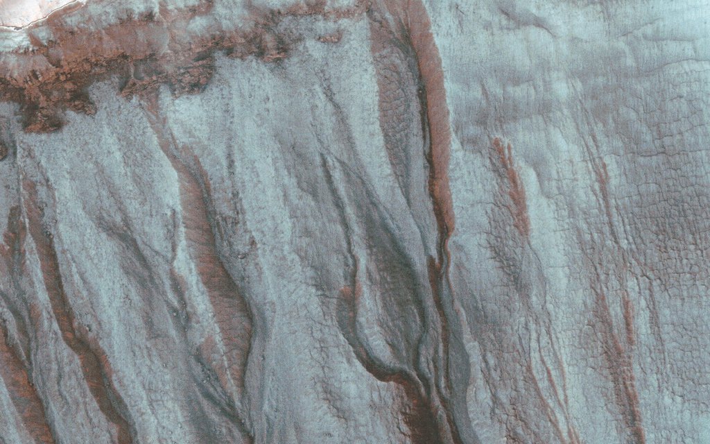 This image was acquired by NASA's Mars Reconnaissance Orbiter spacecraft just after the northern winter solstice, when Southern hemisphere shadows are longest.