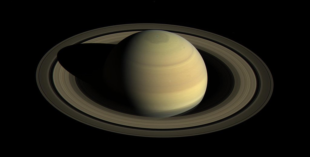 This view captured by NASA's Cassini spacecraft shows Saturn's northern hemisphere in 2016, as that part of the planet nears its northern hemisphere summer solstice in May 2017. Saturn's year is nearly 30 Earth years long.