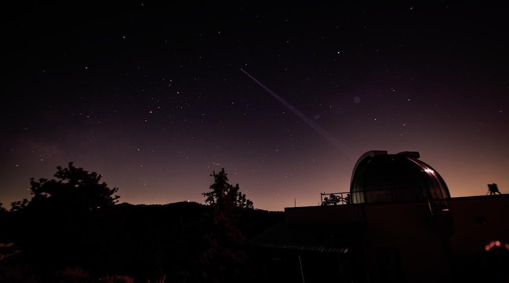 This timelapse video shows the NASA Jet Propulsion Laboratorys Table Mountain Facility transmitting its 3-kilowatt laser beacon to the agencys DSOC experiment aboard NASAs Psyche mission on June 2, 2025.