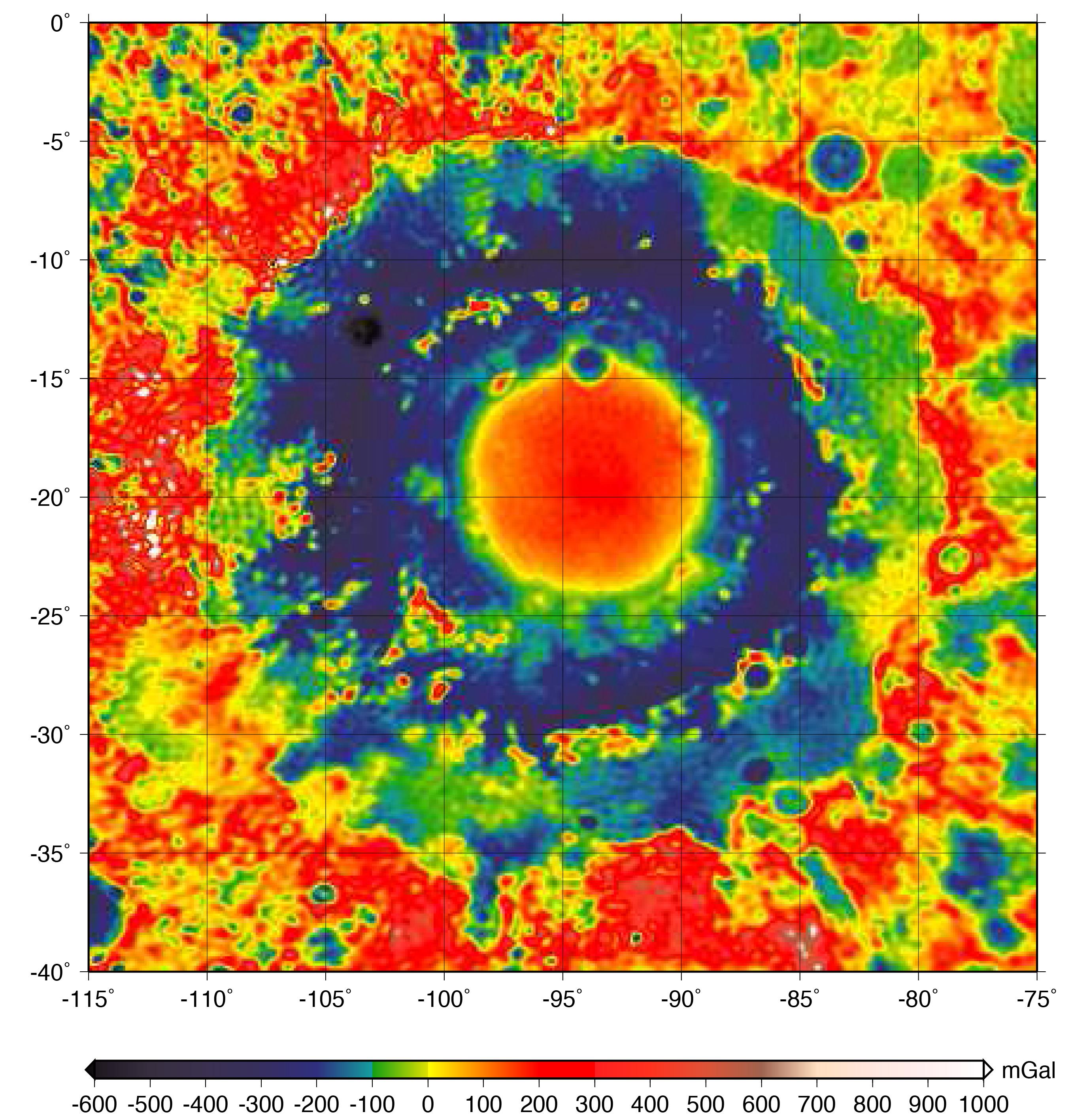 GRAIL Gravity Map Of Orientale Basin NASA Jet Propulsion Laboratory JPL 